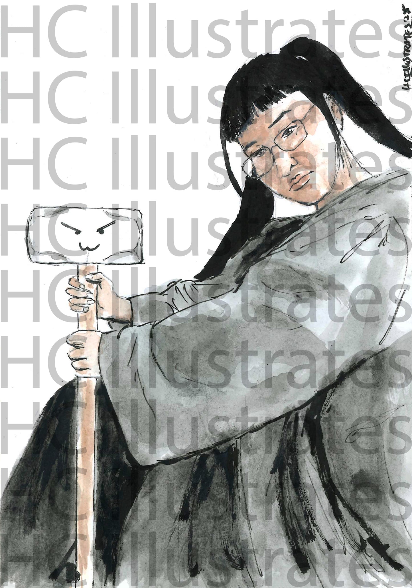 "Raingurl With A Hammer” Print