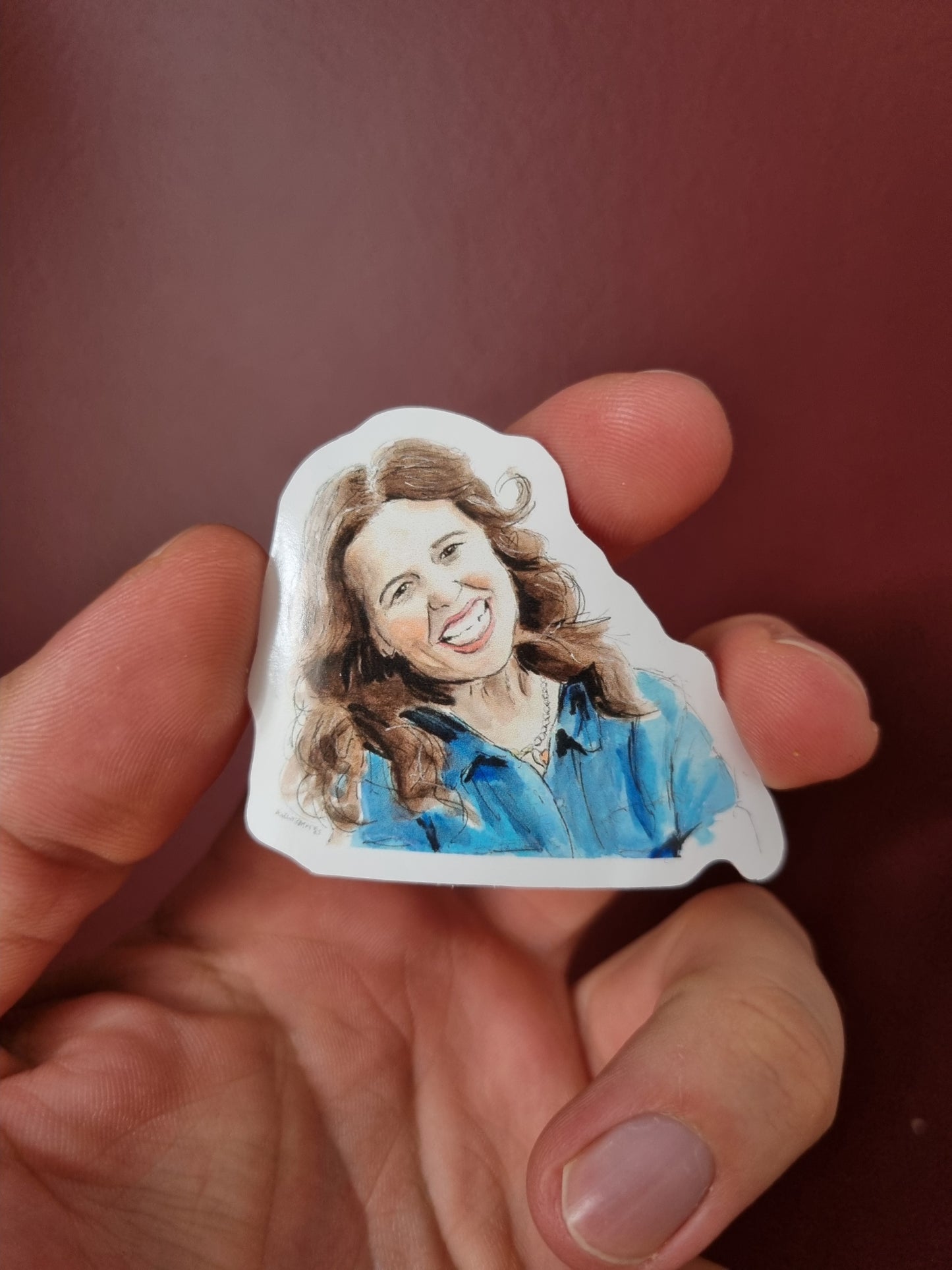 "She has to Smile, otherwise People think she's Dead" Sticker