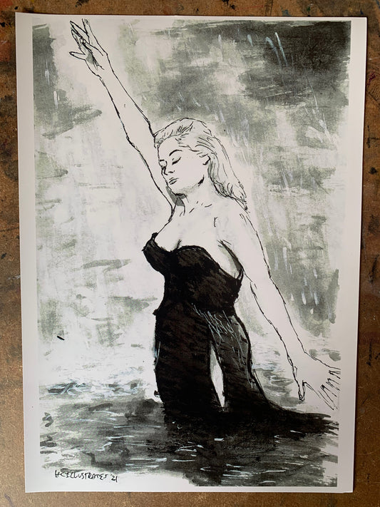 "Ekberg in the Trevi" Print